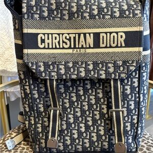 Dior Monogram Black and Cream Backpack